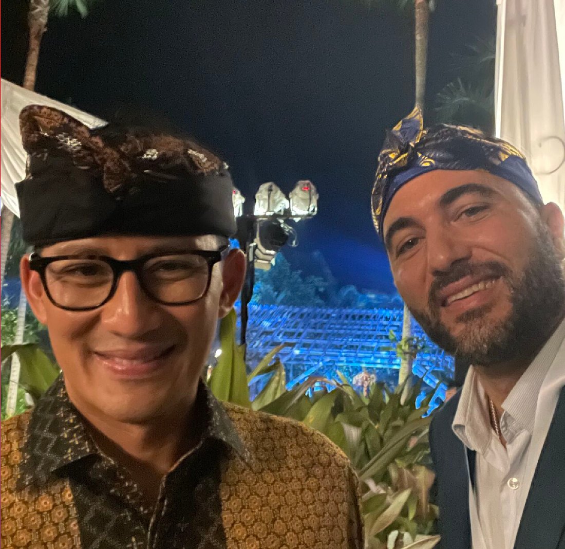 Younis with Minister Sandiaga Uno